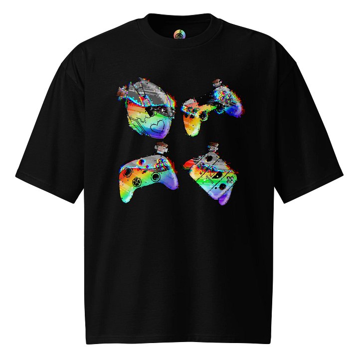Glitched Controller Oversized Heavy T product image (1)