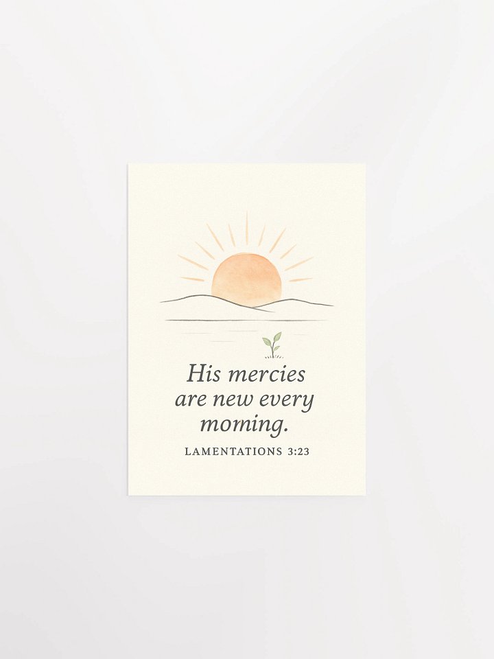 Lamentations 3:22-23 Christian Poster – His Mercies Are New Every Morning Scripture Wall Art product image (2)