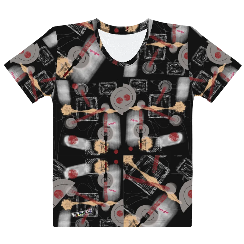 Women's Crew Neck Poly Tee 'Brush Bomb Abstract' product image (1)