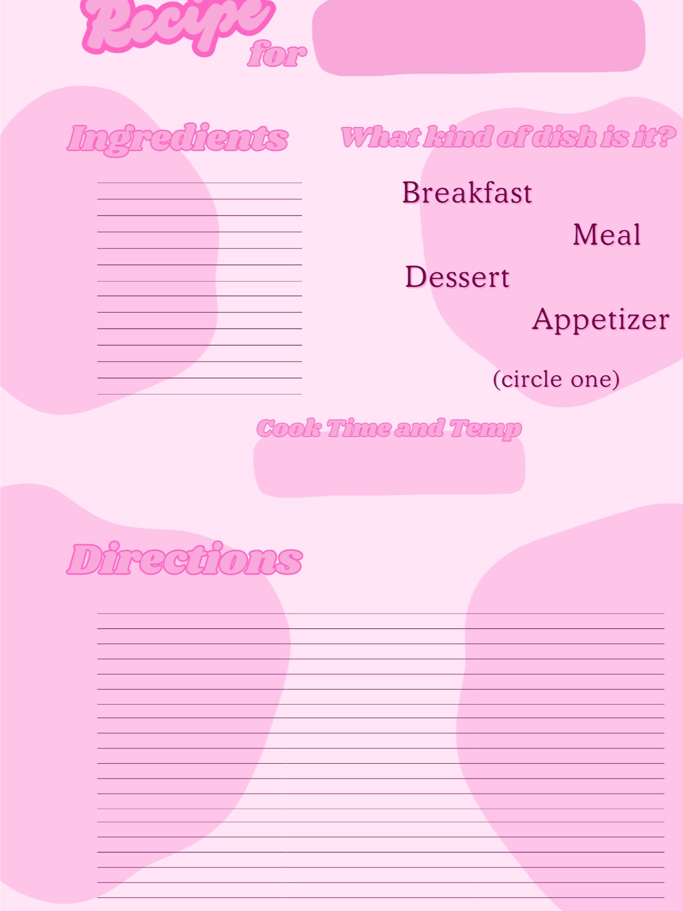 March's Planner Design - Recipes Sheets (A5 Size) product image (5)