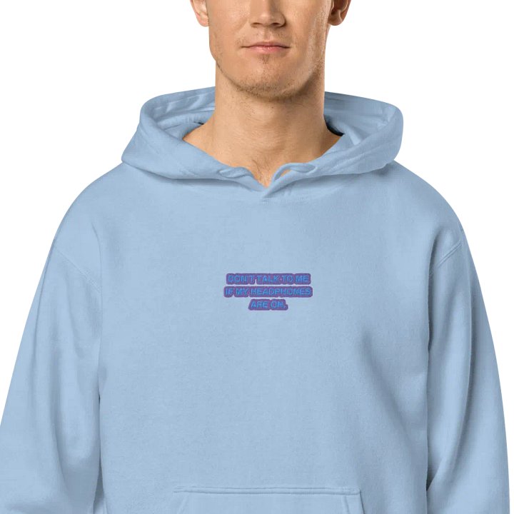 HEADPHONES ON (violet) embroidered pigment hoodie product image (2)