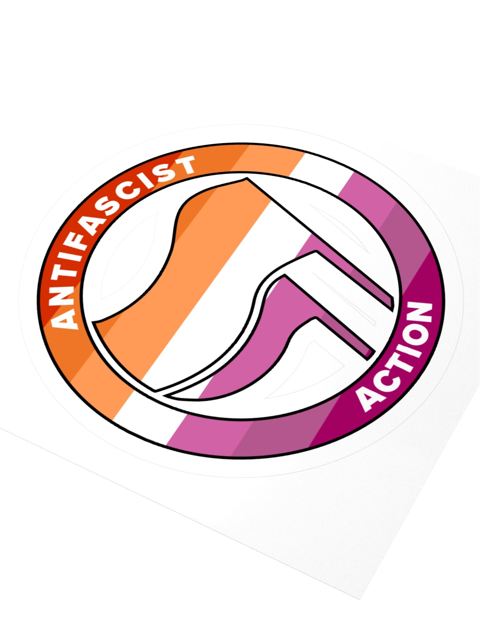 Antifa / Lesbian Pride Kiss Cut Sticker product image (3)