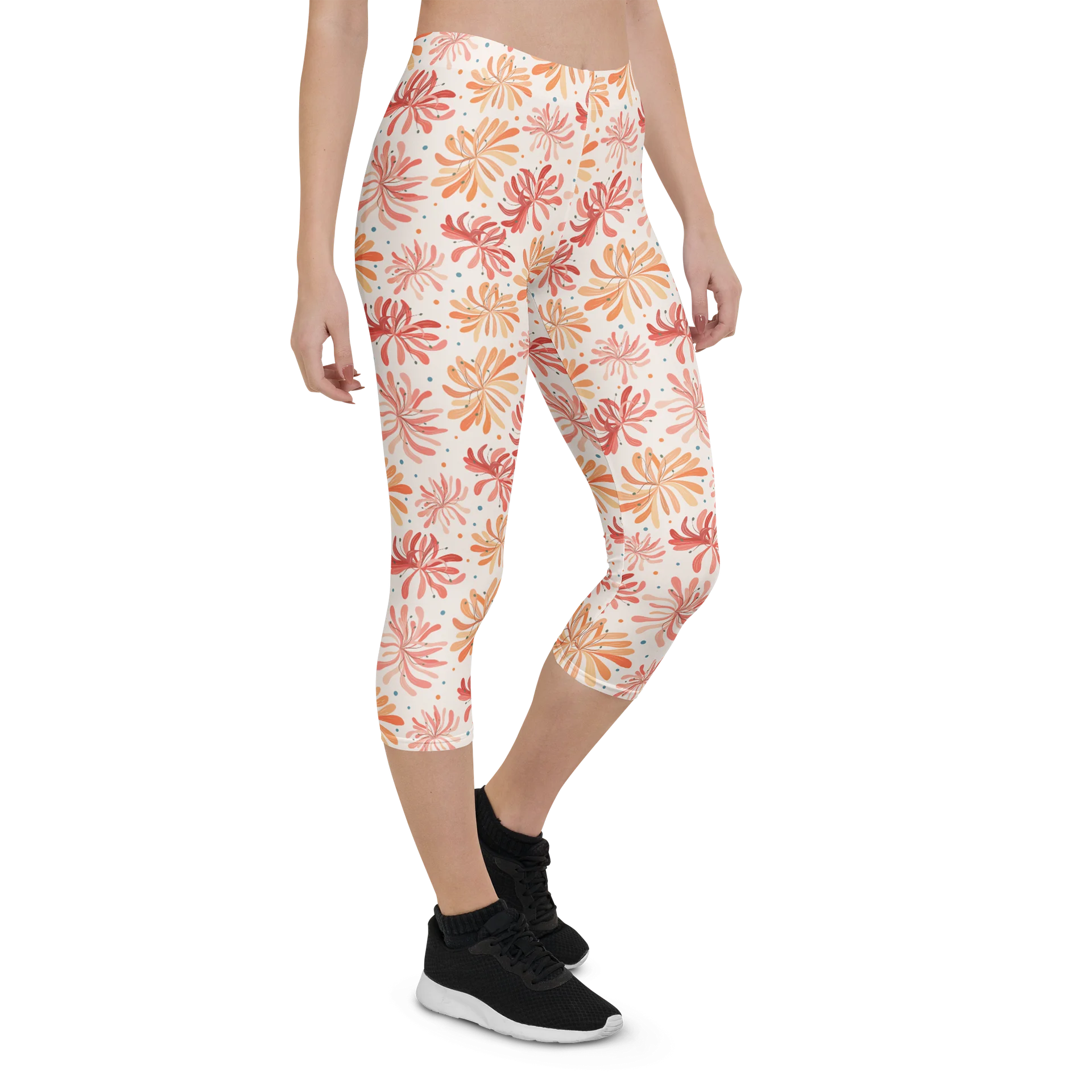 Stylish Blossom Burst Capri Leggings for Everyday Comfort product image (6)