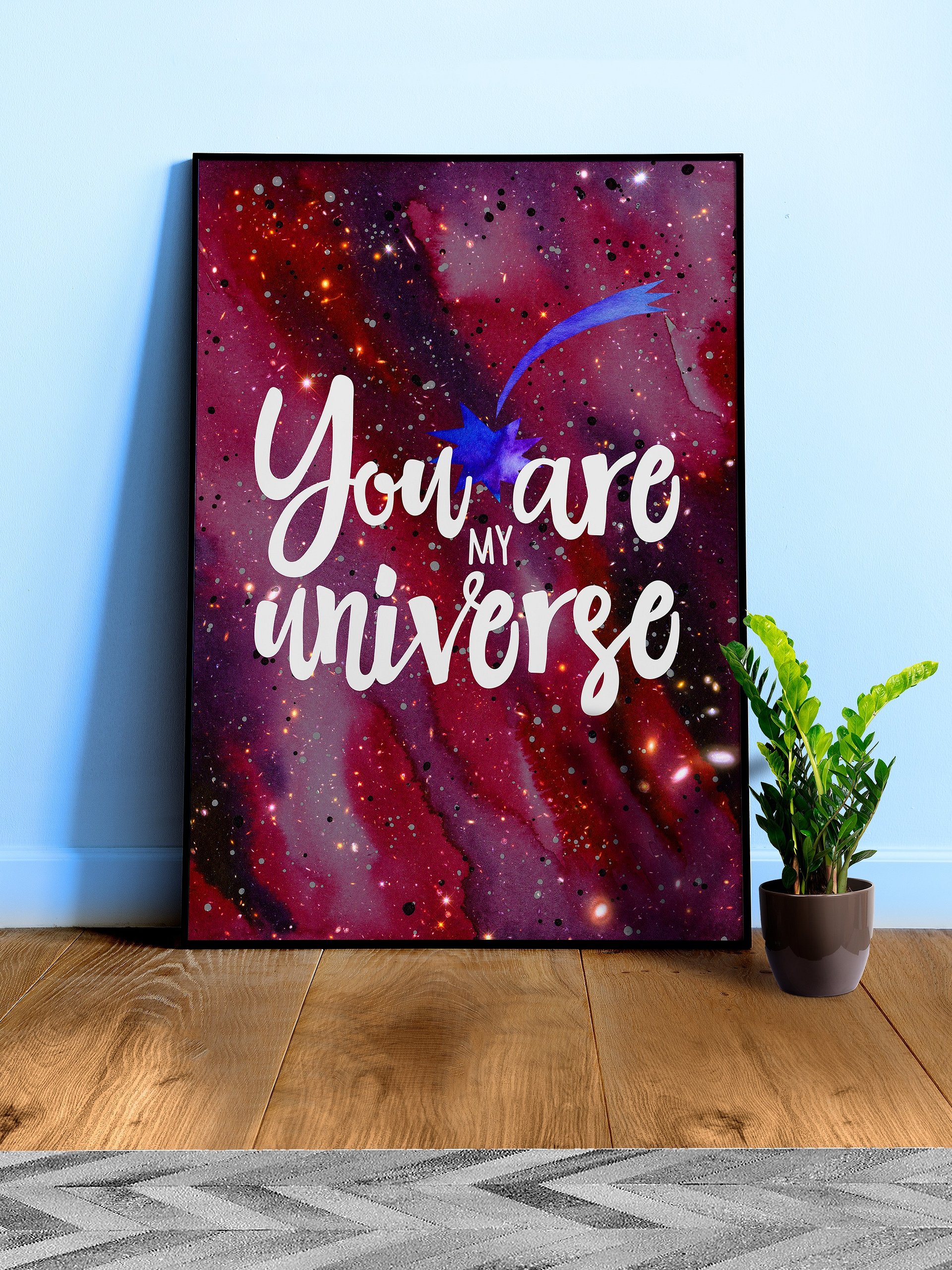 You are my Universe [neon/synthwave/vaporwave/watercolor] — aesthetic watercolor poster, neon space poster, retrowave poster, motivation quotes product image (1)