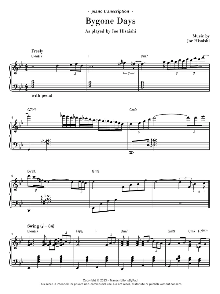 Bygone Days - Joe Hisaishi product image (1)