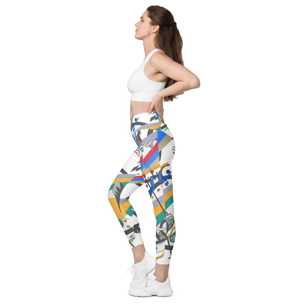 Abstract Lithographic Pattern Design Leggings with pockets - V4 product image (10)