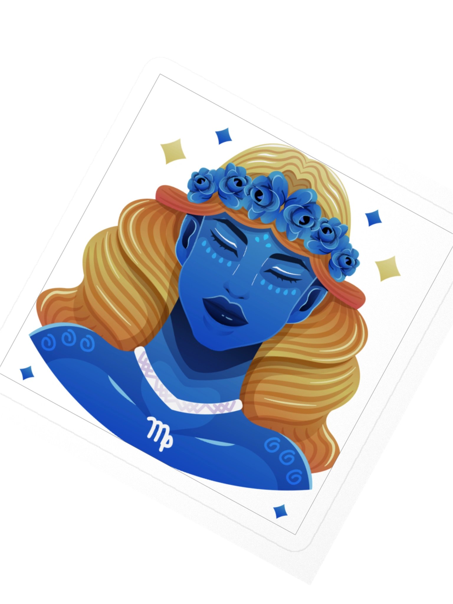 Virgo Zodiac Sticker — Celestial Water Maiden Design product image (2)