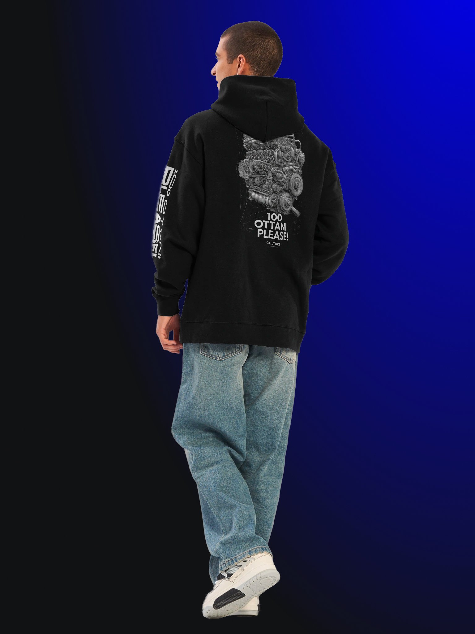 100 Ottani Please!™ Premium Oversized Racing Streetwear Hoodie | Low Visibility Edition product image (2)