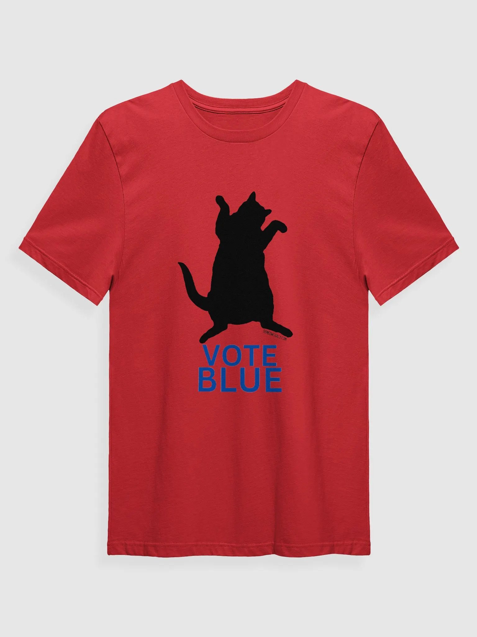 DeMeowcracy Black Cat Vote Blue Supersoft Slim Fit T-Shirt product image (1)