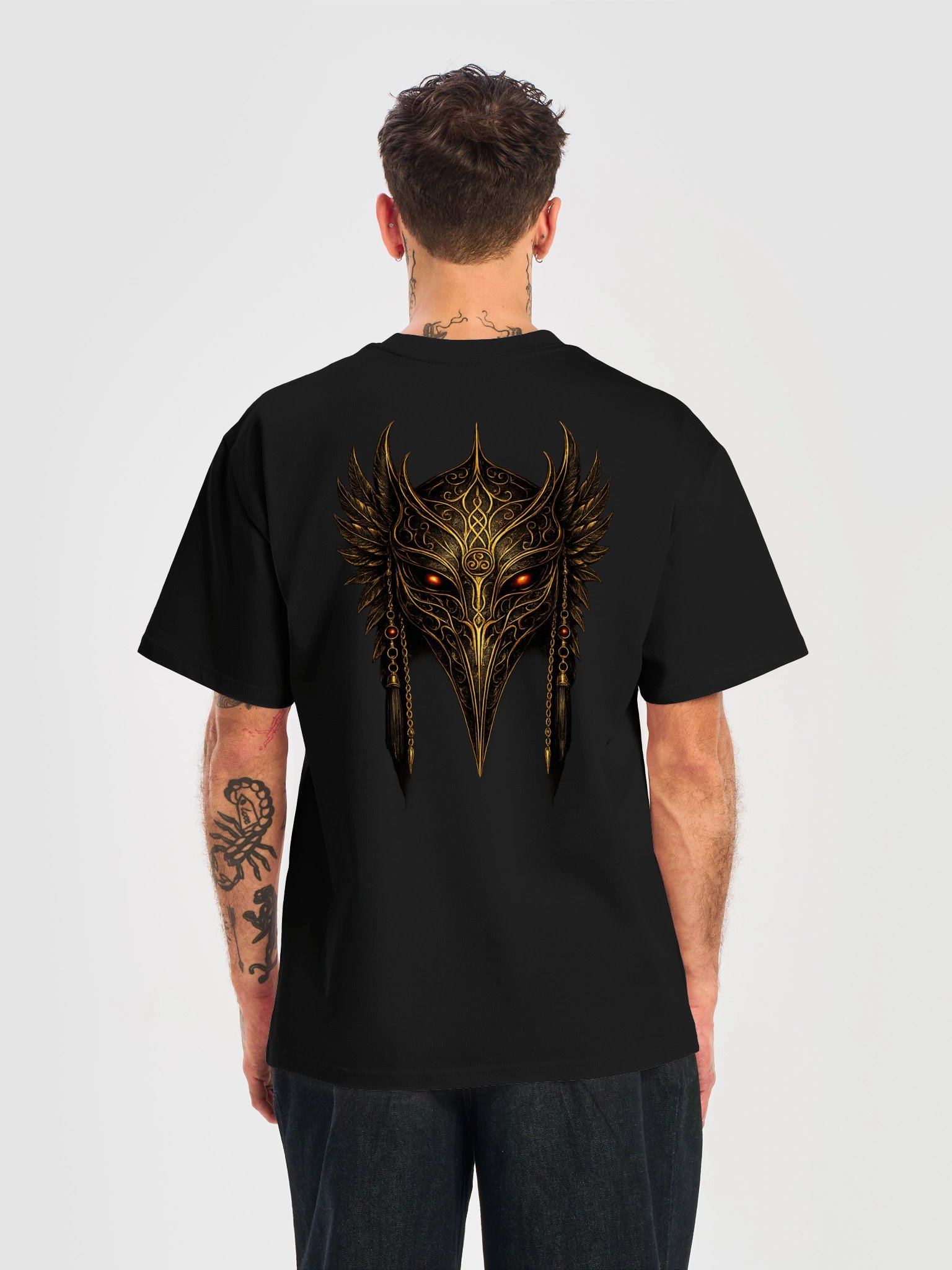 Raven Sovereign – Gothic Raven Mask Oversized Graphic T-Shirt | Dark Japanese Streetwear product image (6)
