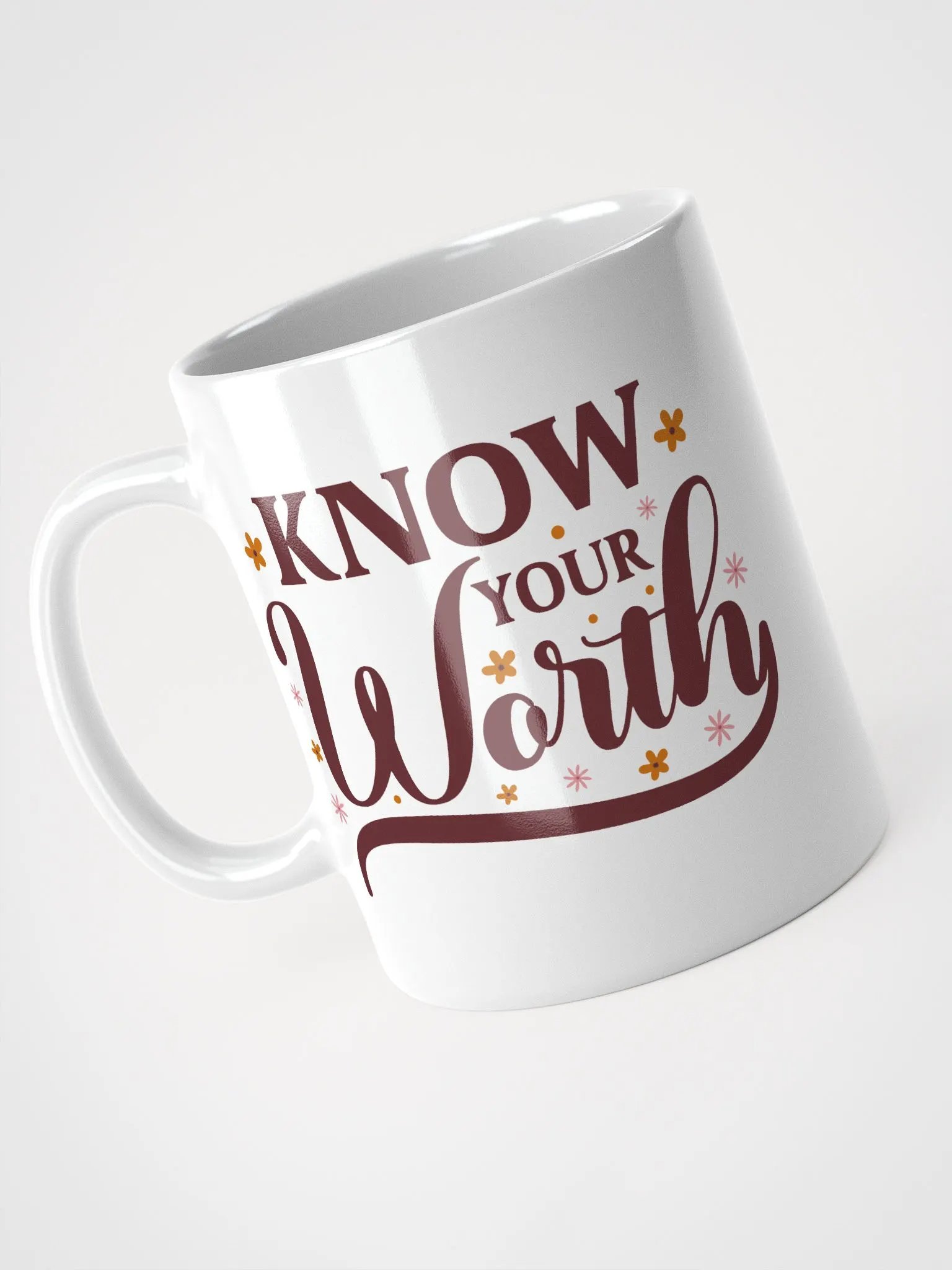 Floral Know Your Worth Mug product image (3)