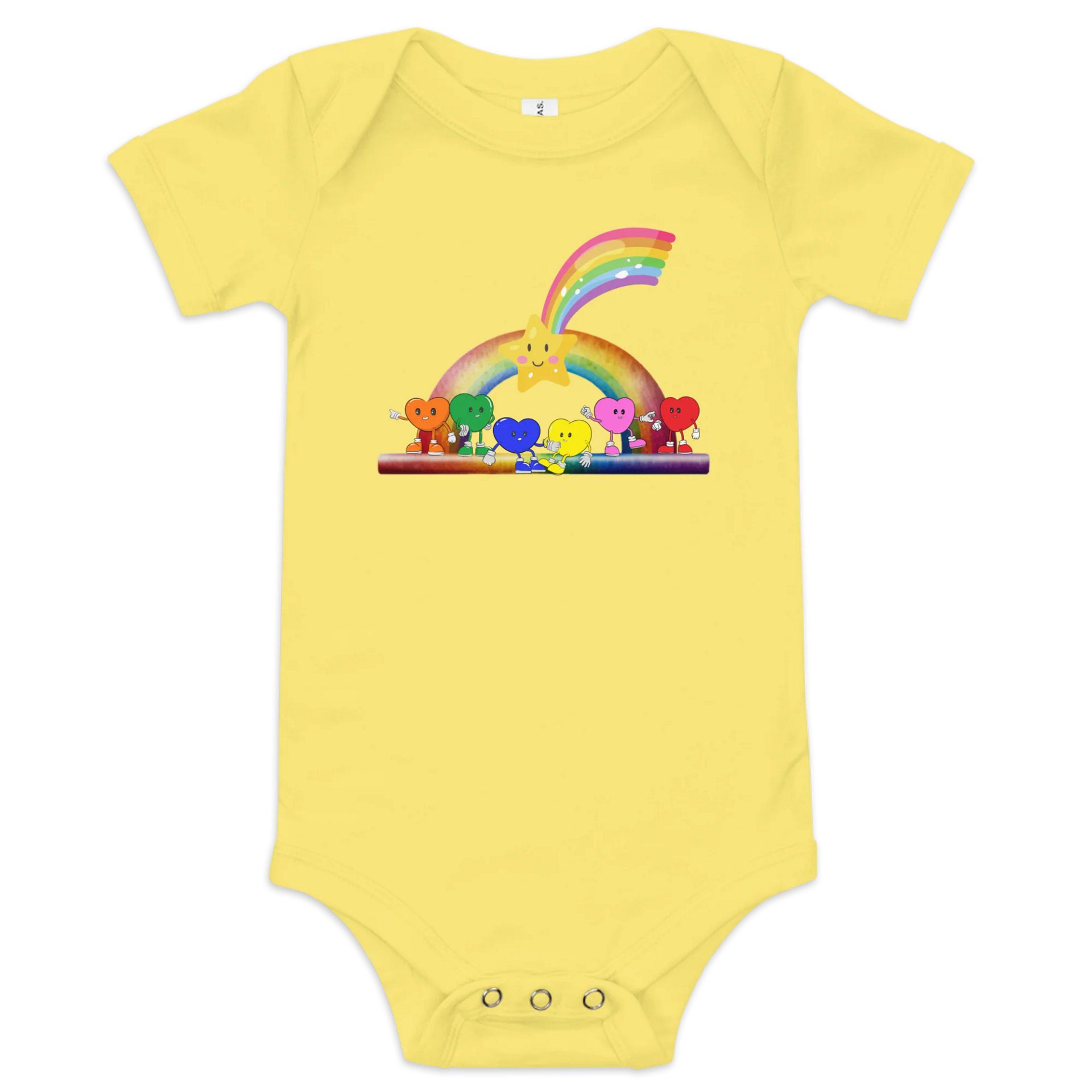 Rainbow Heart Baby Short Sleeve Onesie product image (7)