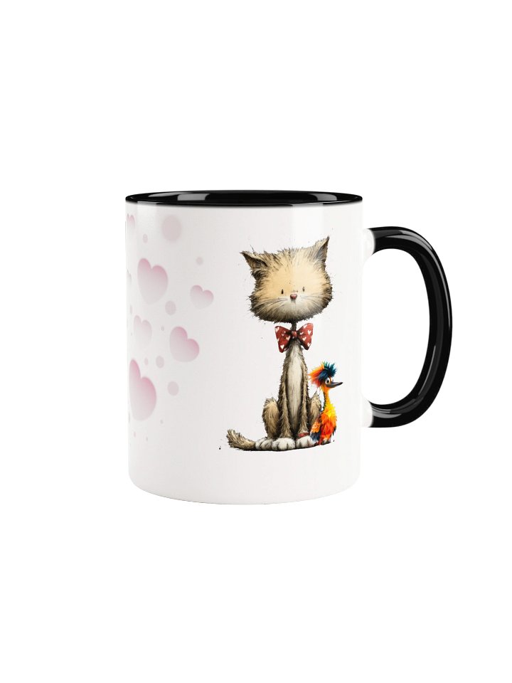 Whimsical Cat & Bird Accent Mug product image (1)