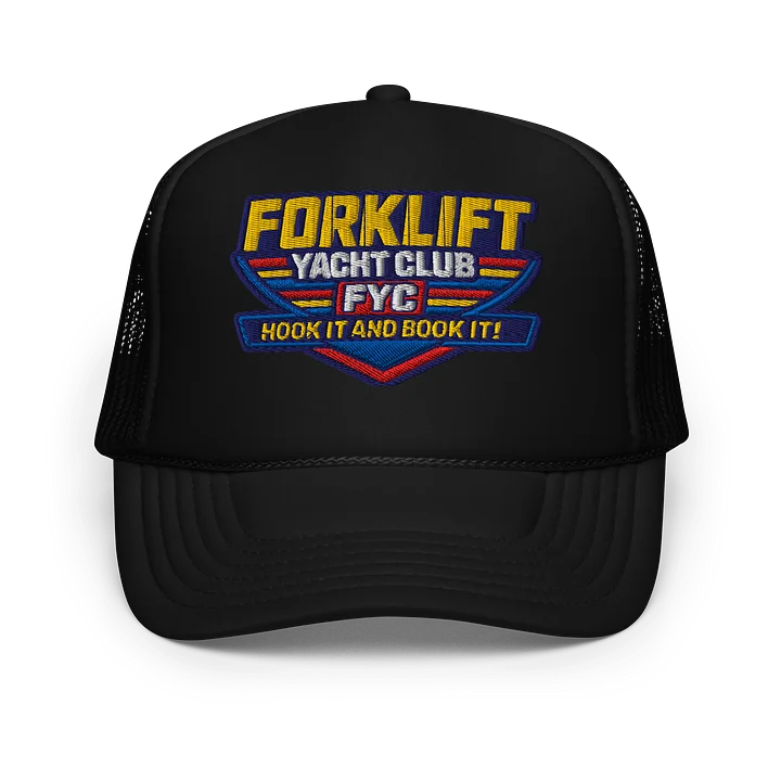 Hook and book - Trucker style mesh hat Embroidered product image (1)