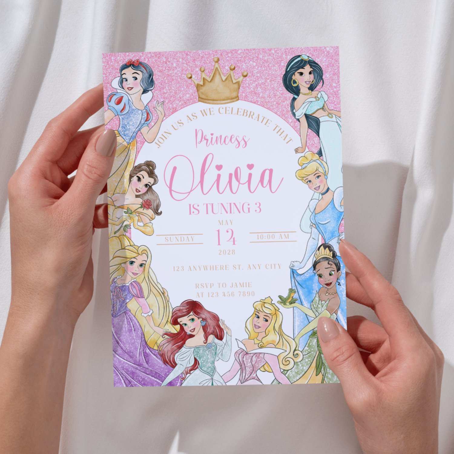 Princess Birthday Invitation – Editable Canva Template product image (8)