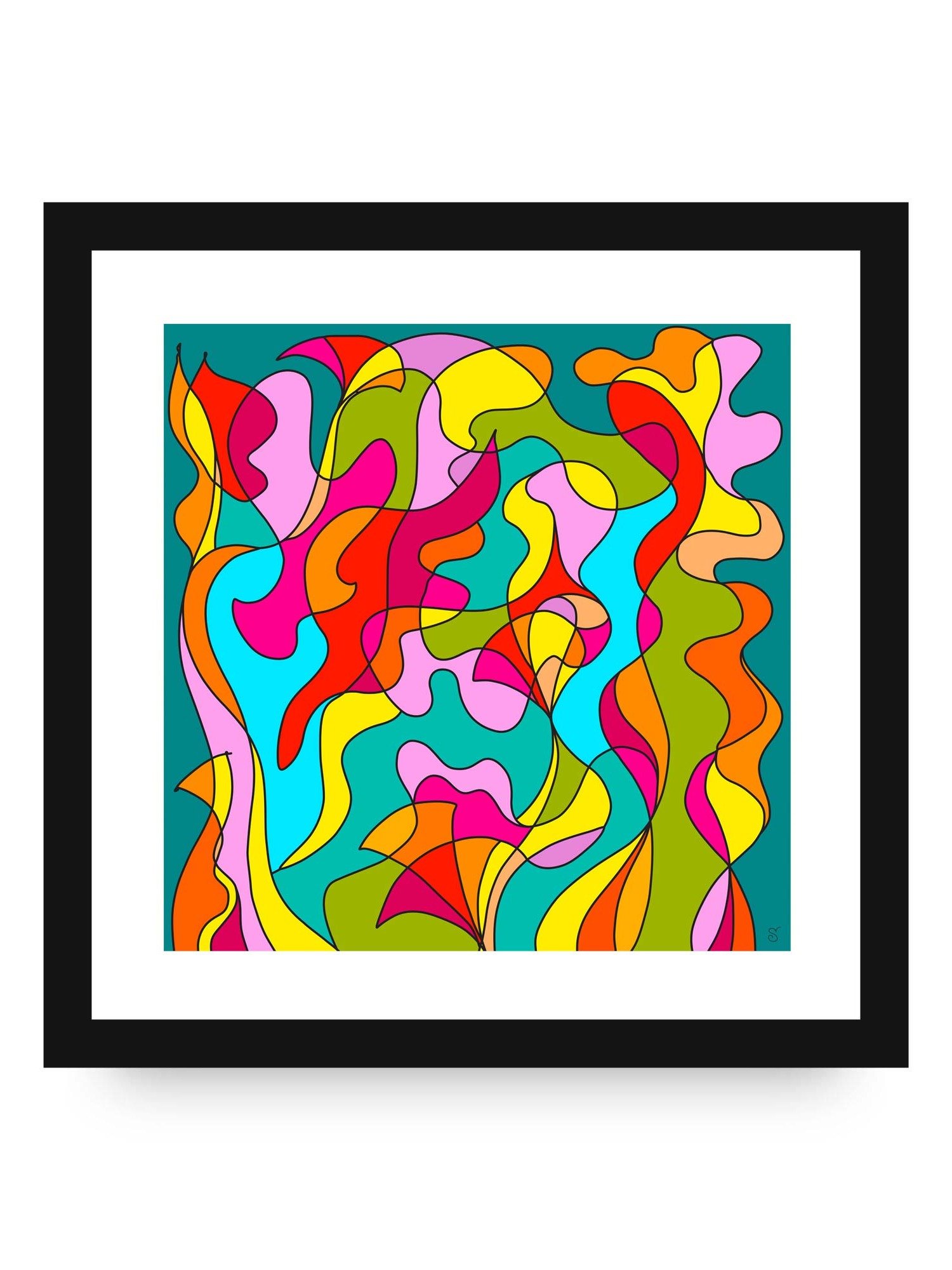 Vibrant Interlocking Shapes Poster - Abstract Square No. 6 product image (6)