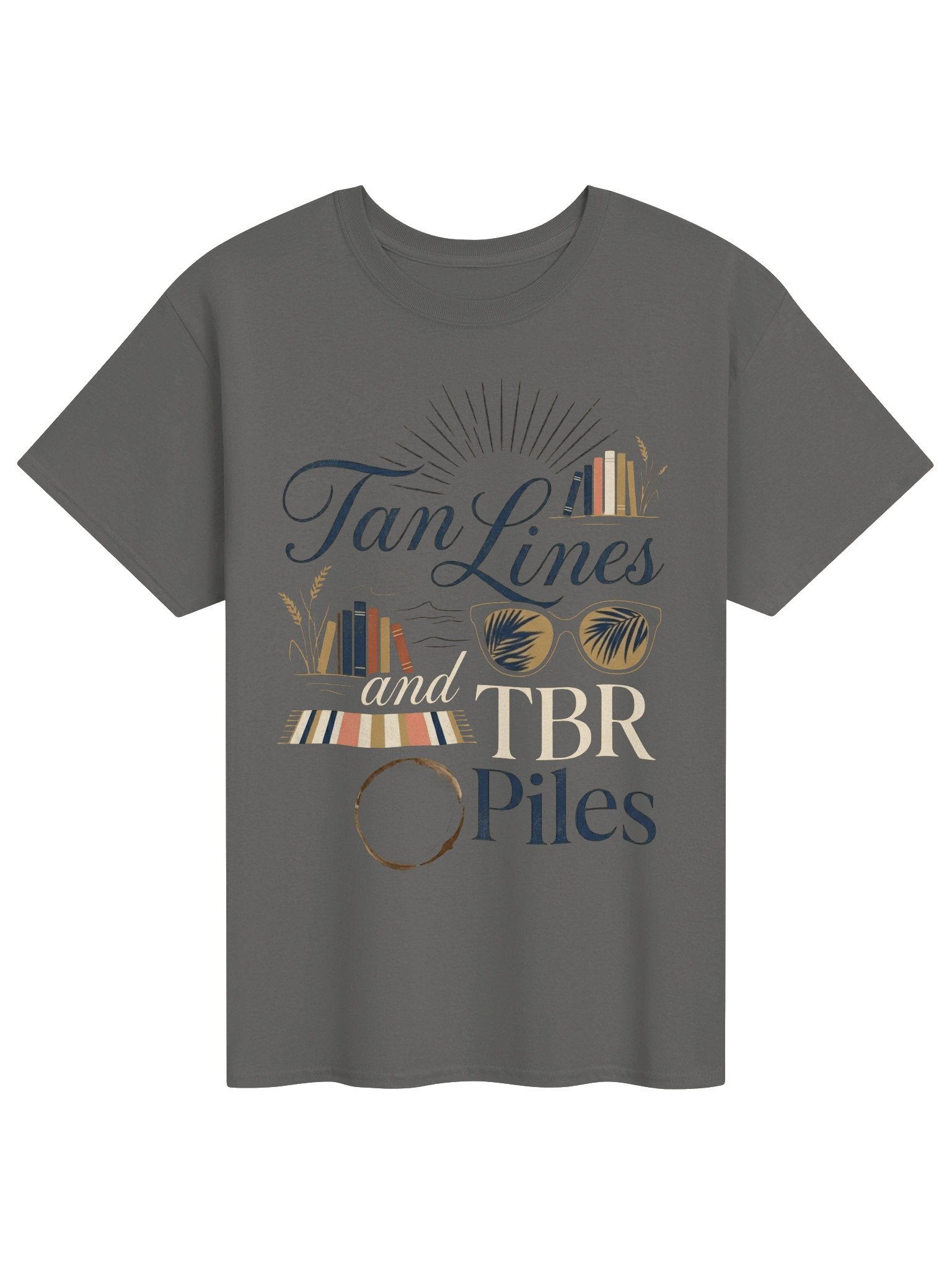 Tan Lines and TBR Piles Summer Beach Reader T-Shirt for Book Lovers product image (1)