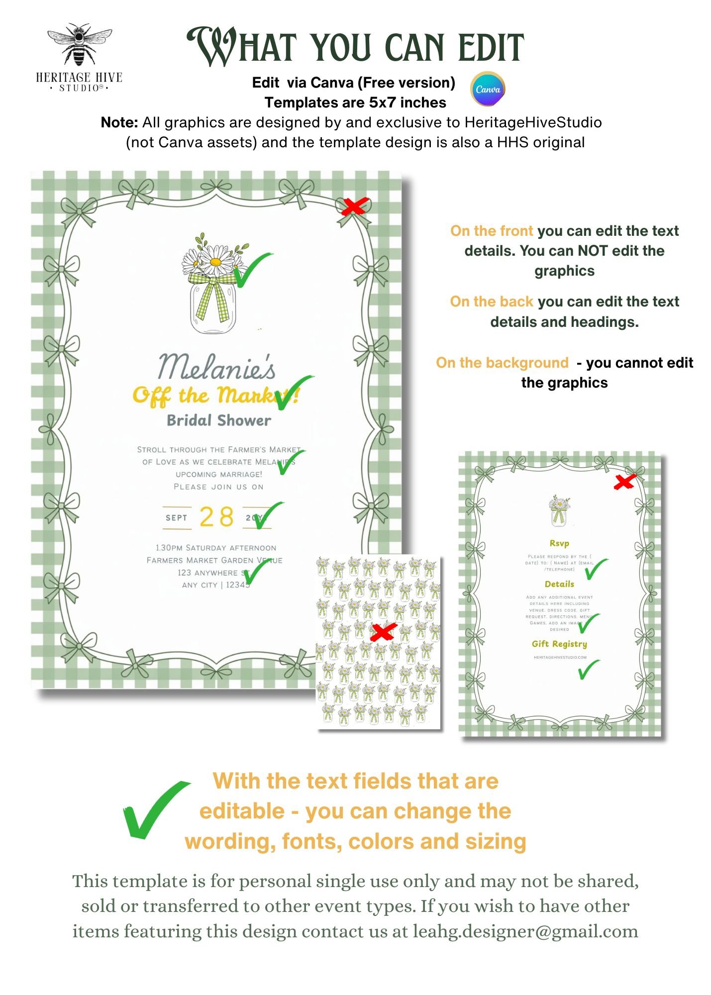 She's Off The Market - Farmers Bridal Shower Invitations | Instant Download product image (3)