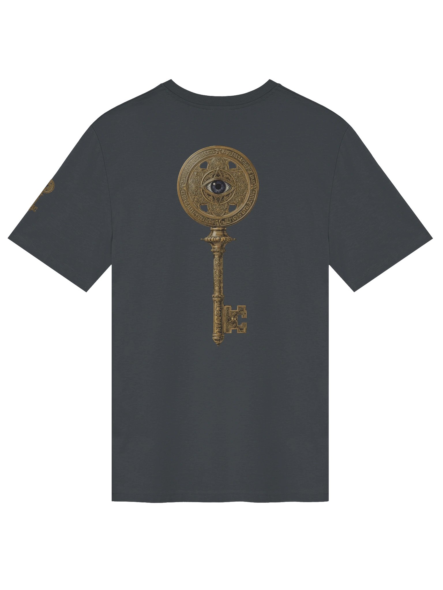 The Gatekeeper’s Key – India Ink Grey Reverse Manuscript Edition (Back + Left Shoulder Print) product image (2)