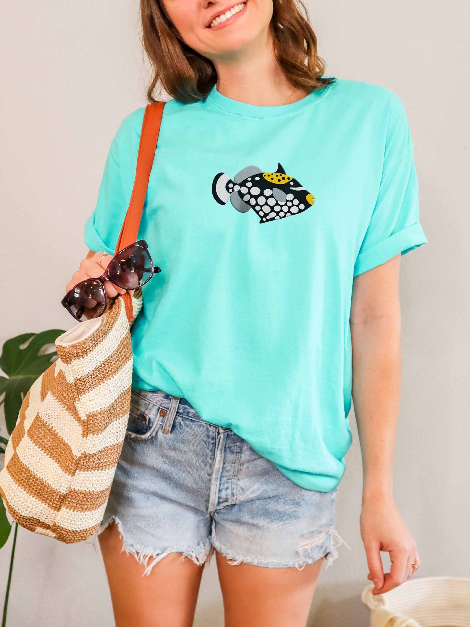 Clown Triggerfish Premium T-Shirt (Embroidered) for Reef and Marine Aquarium Lovers product image (2)