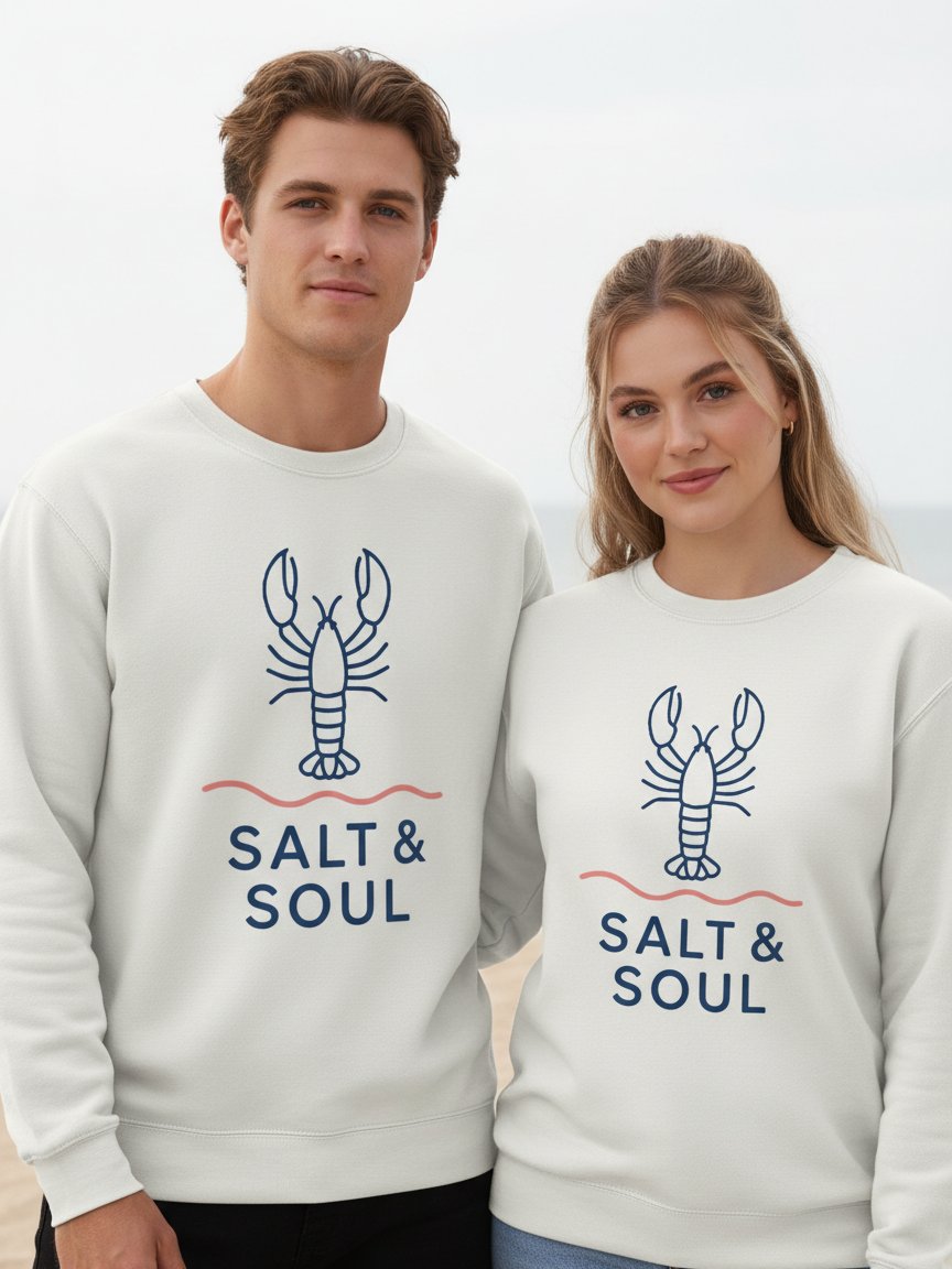 Salt & Soul Lobster Sweatshirt – Minimalist Ocean-Inspired Pullover product image (1)
