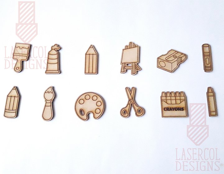 Art Supplies Cut Outs and Stud Earrings - Laser Cut Files product image (2)