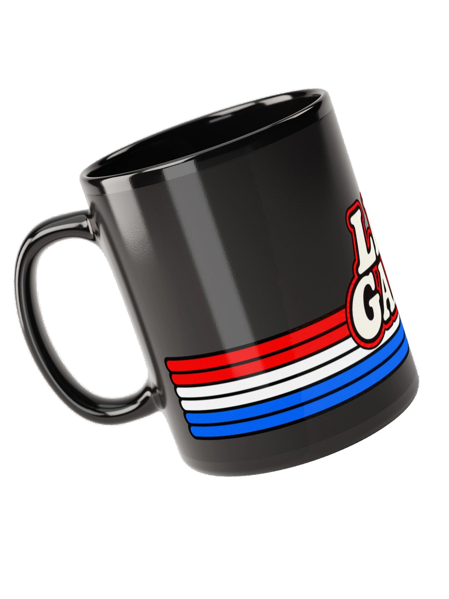 Lee’s Garage Retro Stripes Black Mug product image (2)