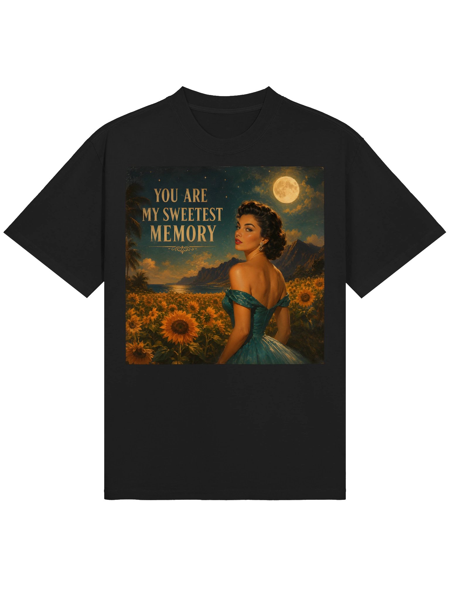 You Are My Sweetest Memory - Black Oversized Faded Tee product image (2)