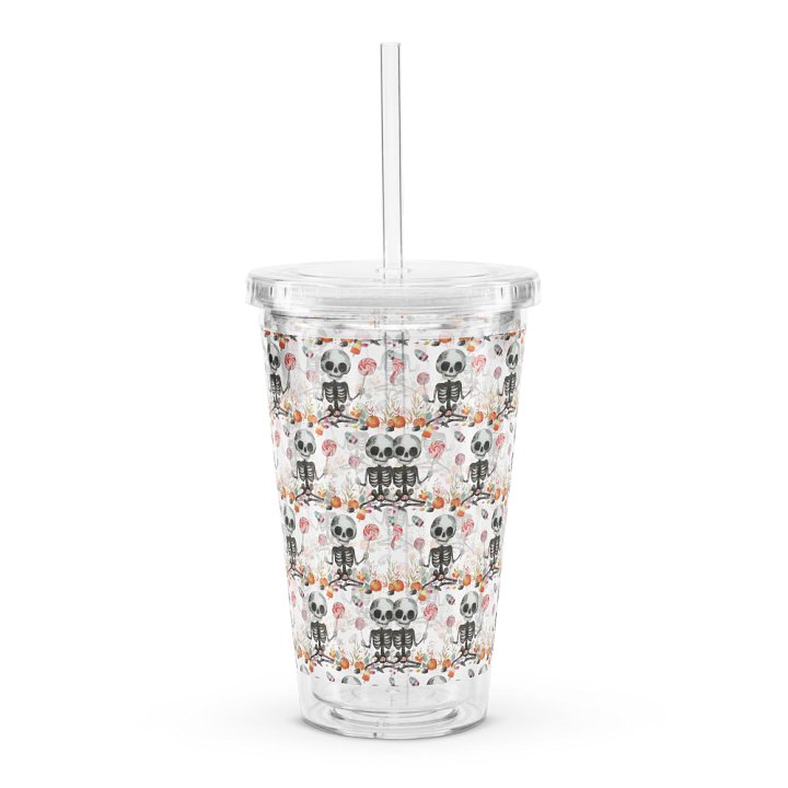 Halloween Happy Skeleton & Sweets Clear Tumbler product image (2)