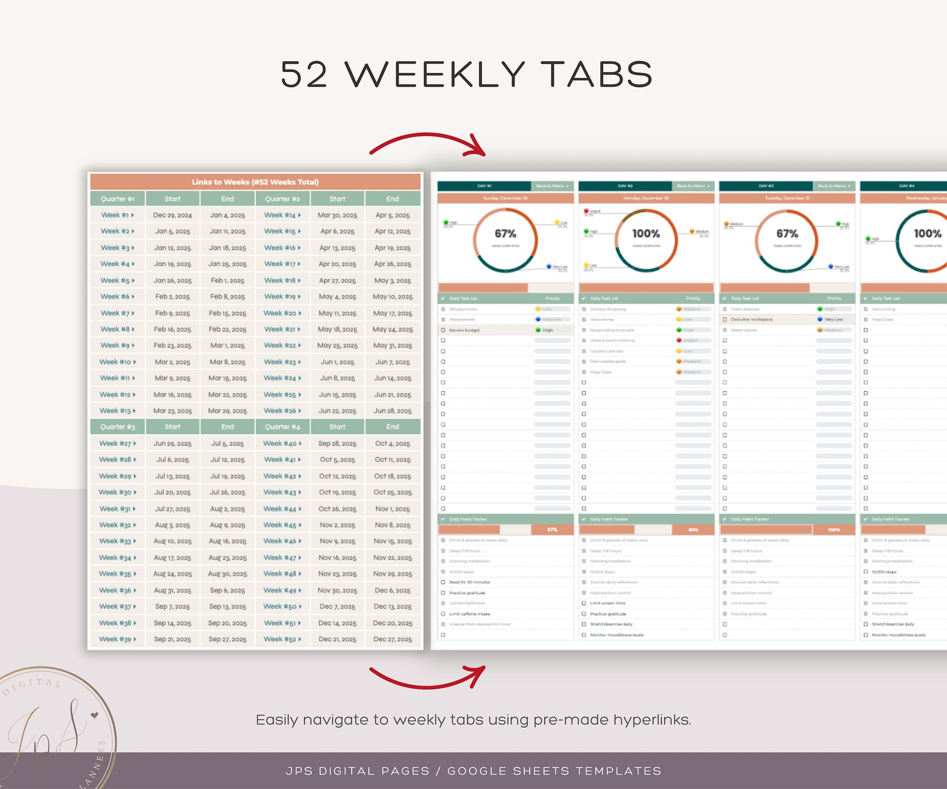 Recurring Task Manager, Google Sheets Template, Dynamic Monthly Calendar product image (6)