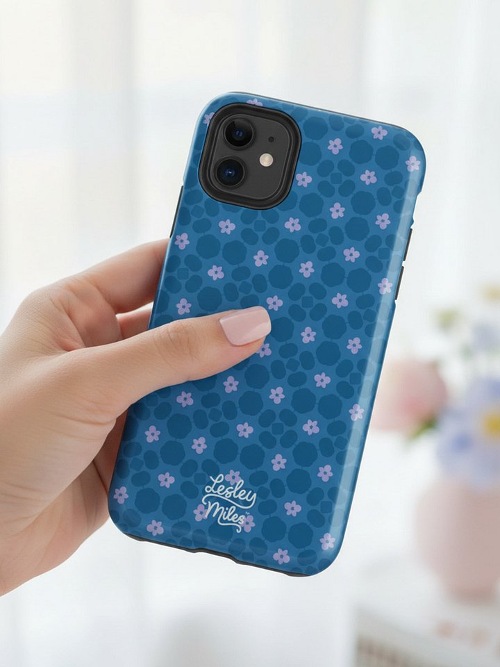 Floral Pebble Blue Tough iPhone® Case product image (1)