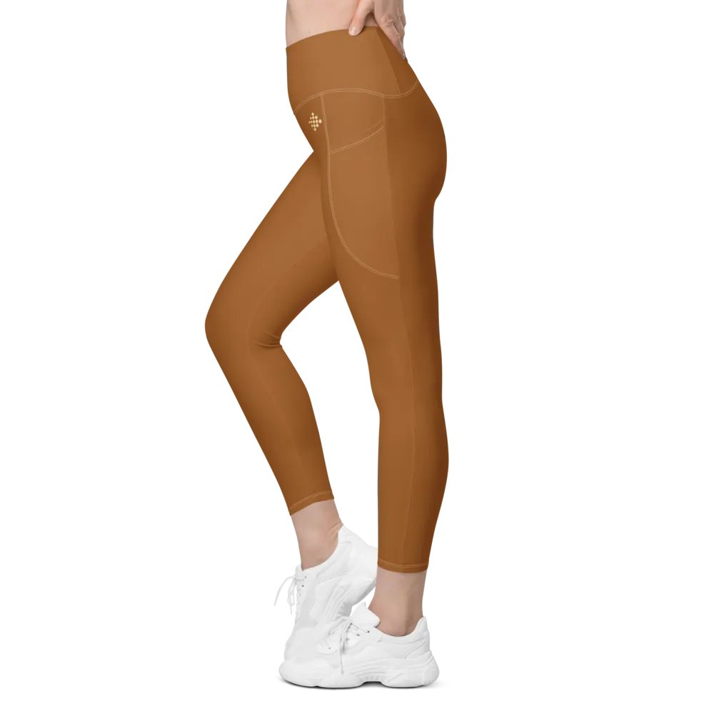 Brown Gold Leggings with Pockets product image (6)