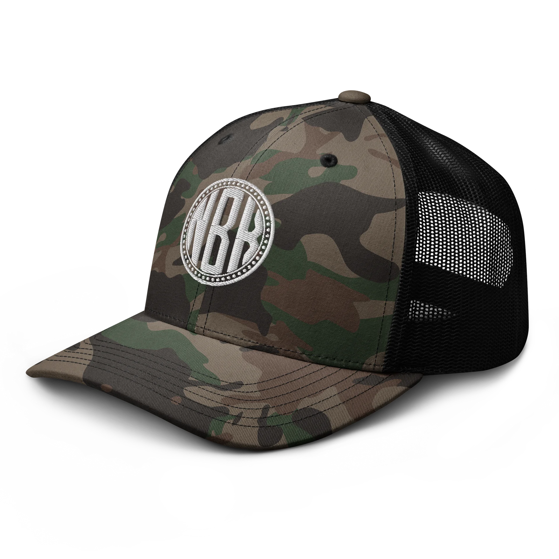 Bold Monochrome NBK Logo Camo Trucker Hat product image (4)