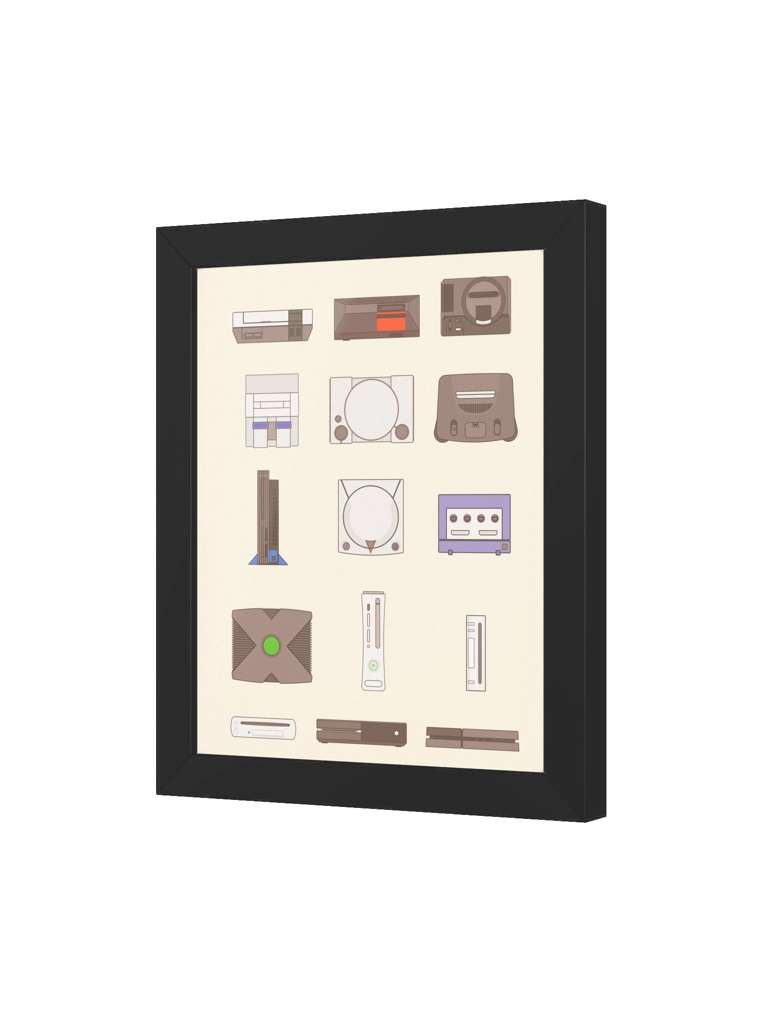 Retro Consoles (Beige) | Framed product image (3)