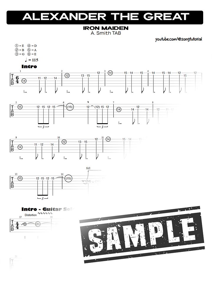 Alexander the Great PDF TAB + Backing Track MP3 product image (2)