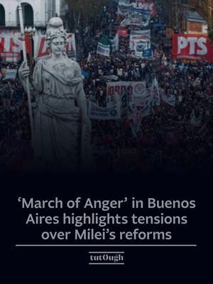 🇦🇷Demonstrators joined the “March of Anger” (Marcha de la Bronca) in Buenos Aires on Saturday (19 Sep), protesting against the economic and social policies of President Javier Milei’s government.  The mobilisation was organised by left-wing political groups, social organisations and unions, with participants raising concerns over austerity measures, public services, disability benefits and university funding.  Key developments: - Demonstrators marched through central Buenos Aires, including a route towards Plaza de Mayo.  - Protest groups criticised government spending cuts and economic reforms.  - Supporters of the government argue fiscal reforms are aimed at reducing Argentina’s long-standing budget deficit.  ℹ️ @FRANCE 24, The Rio Times 📸  A drone view shows demonstrators during the 