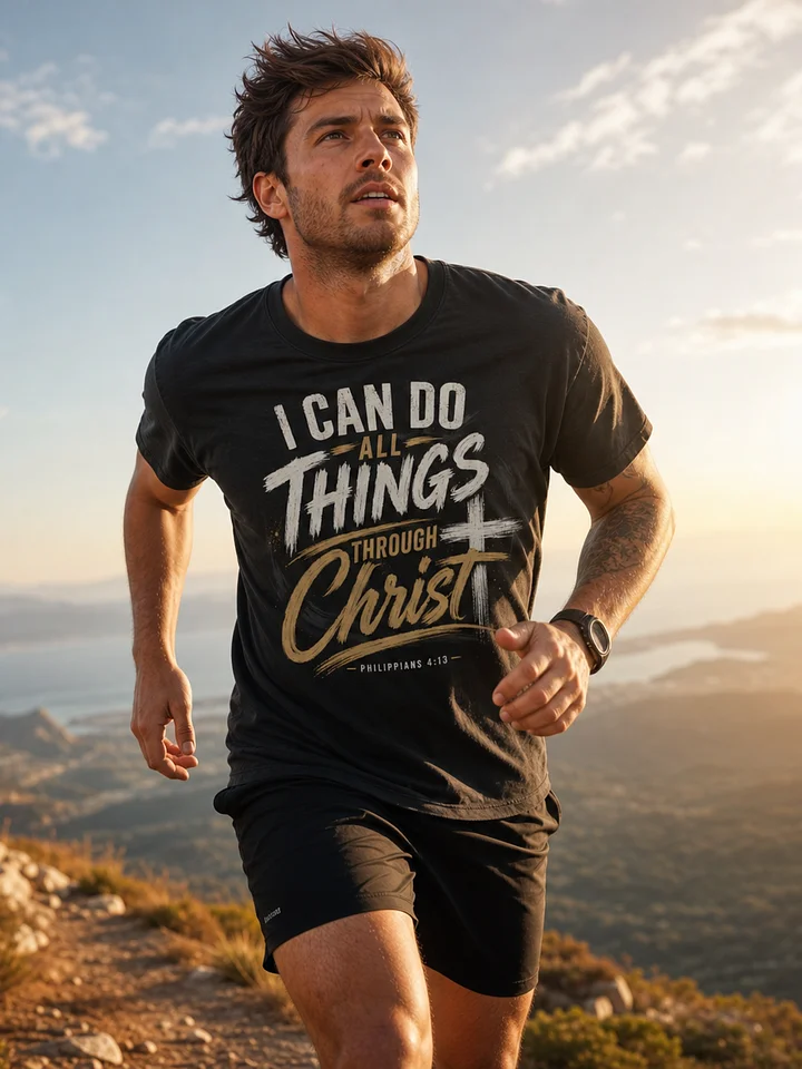 I Can Do All Things Through Christ T-Shirt | Philippians 4:13 Christian Tee | Kingdom Life Co. product image (1)