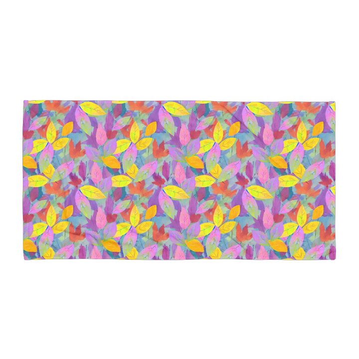 Yellow Pink Leaves Towel product image (1)