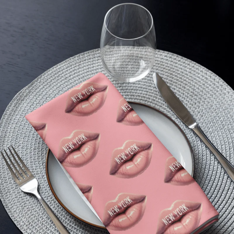 NEW YORK LIPS CLOTH NAPKIN SET OF 4 product image (3)