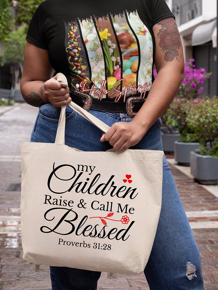 Blessed Mama Eco Tote Bag. product image (1)