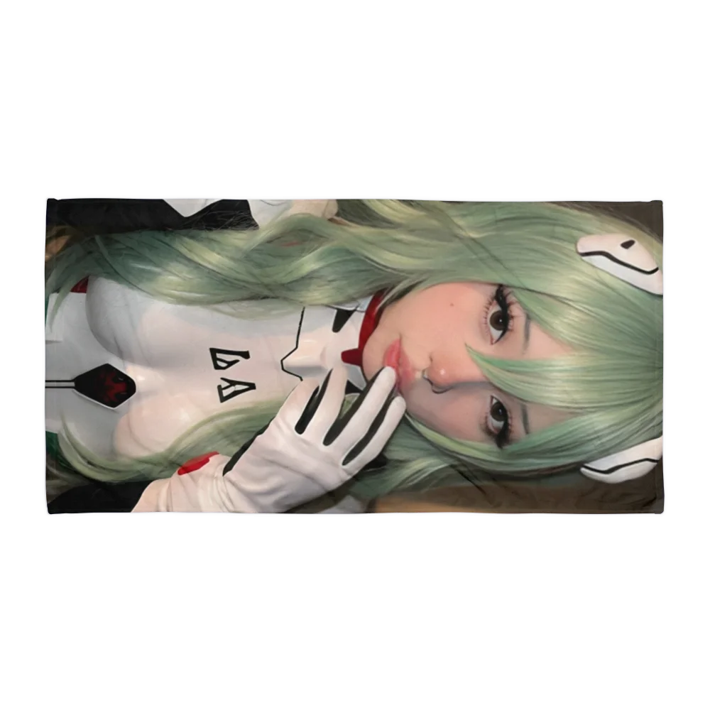 Cosplay Corner – Waifufaee as Rei Ayanami from Neon Genesis Evangelion Beach Towel product image (1)