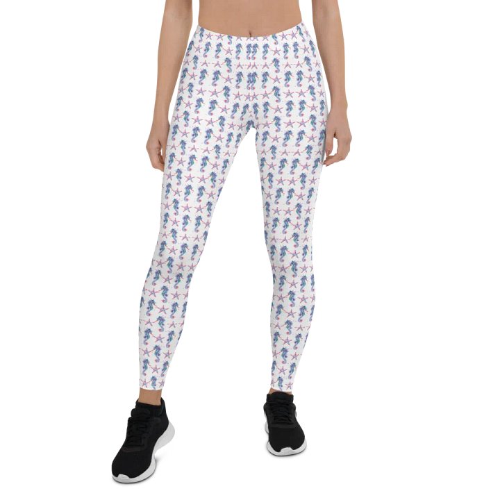 Colourful Seahorse And Starfish All-Over Print Leggings product image (2)