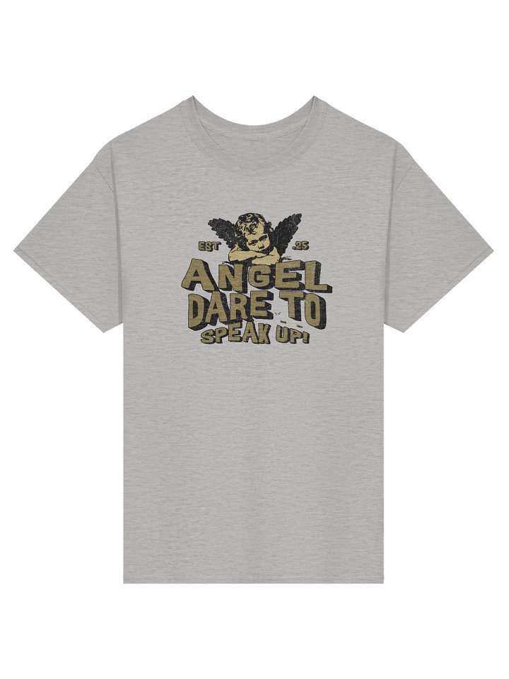ANGEL Dare to Speak Up Vintage Collection Gildan Unisex T-shirt_EQALL® Billog Campaign_100% Cotton_Khaki / Black product image (1)
