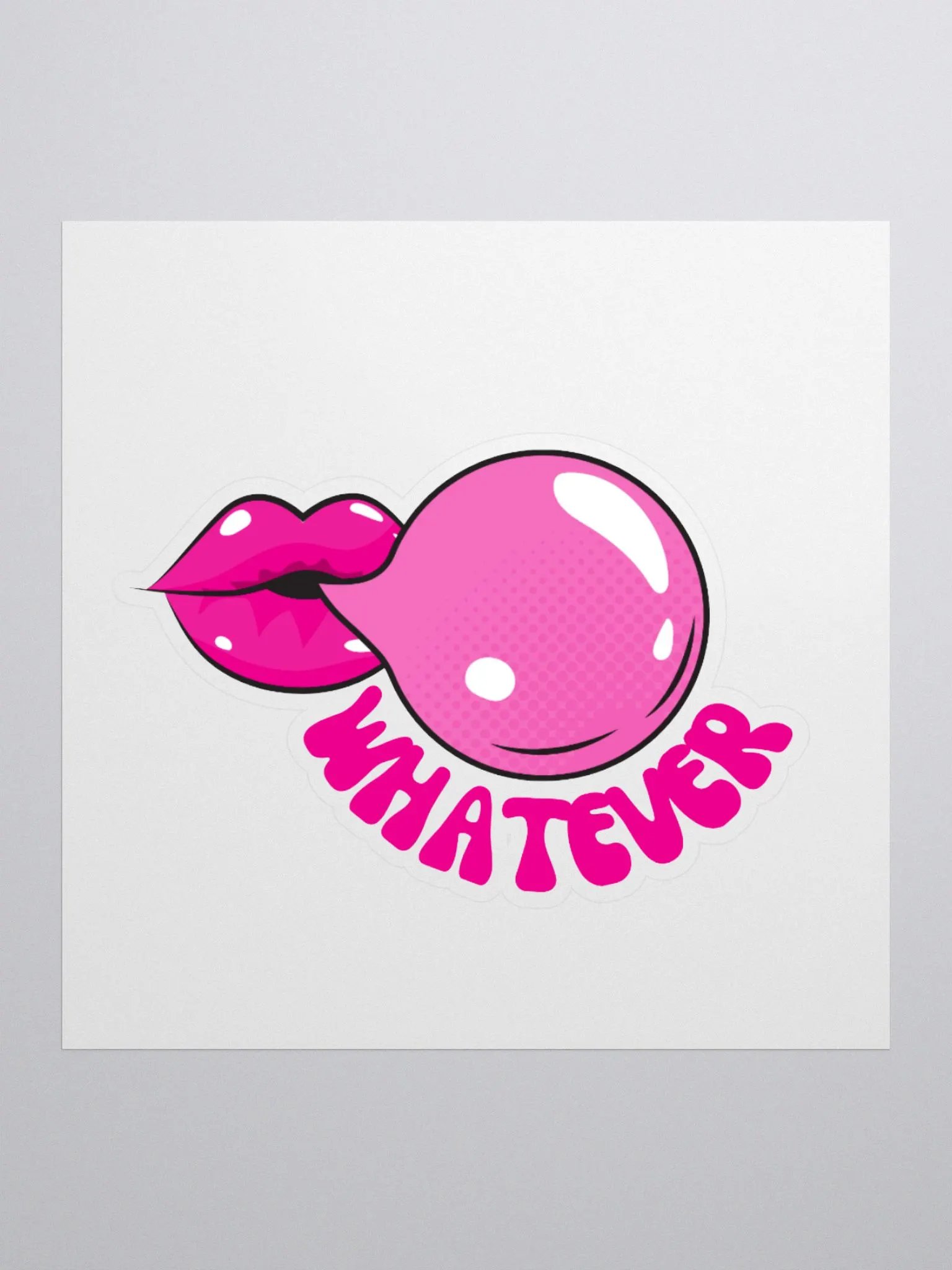 Pink Lips Bubble Gum Sticker Set product image (2)