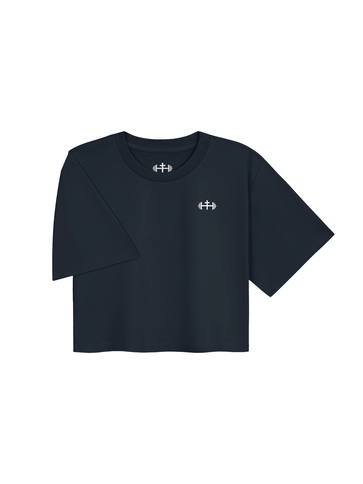His House Womens Crop Top T-Shirt - Black/Navy product image (5)
