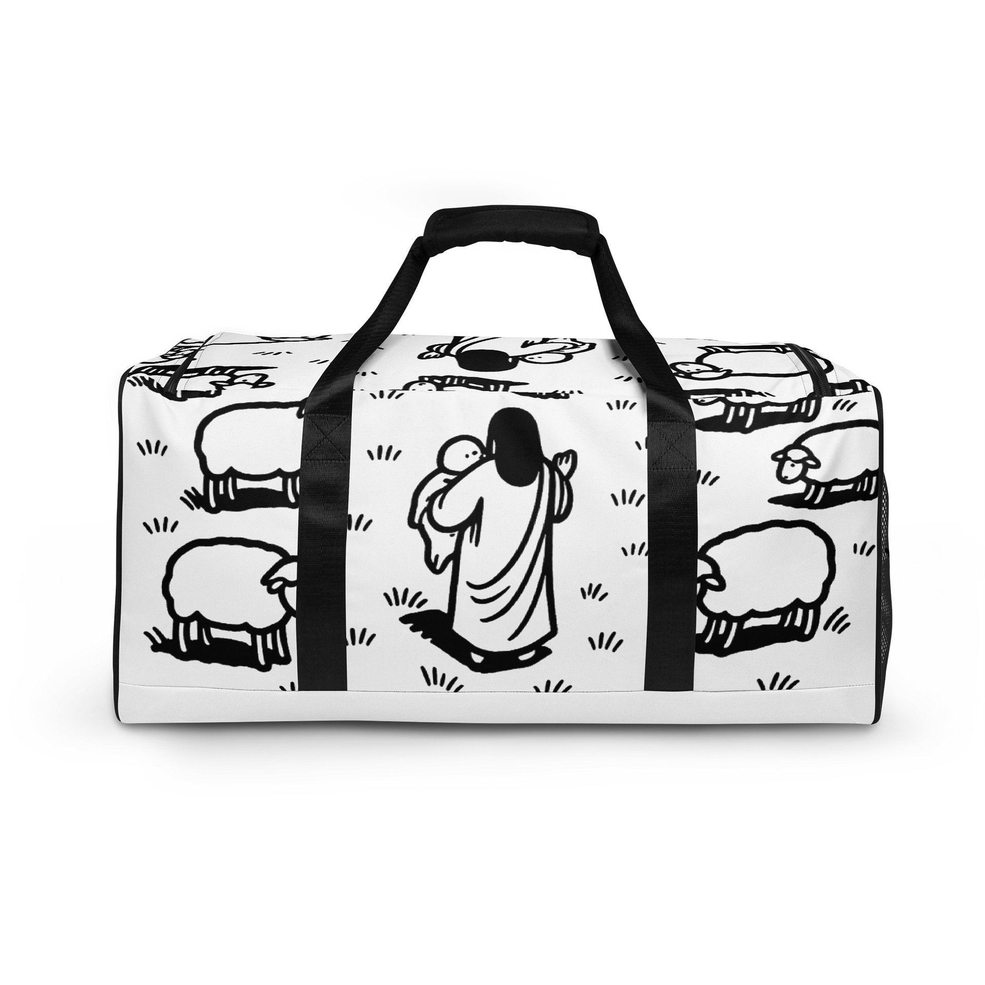 The Good Shepherd Doodle All-Over Print Duffle Bag product image (5)
