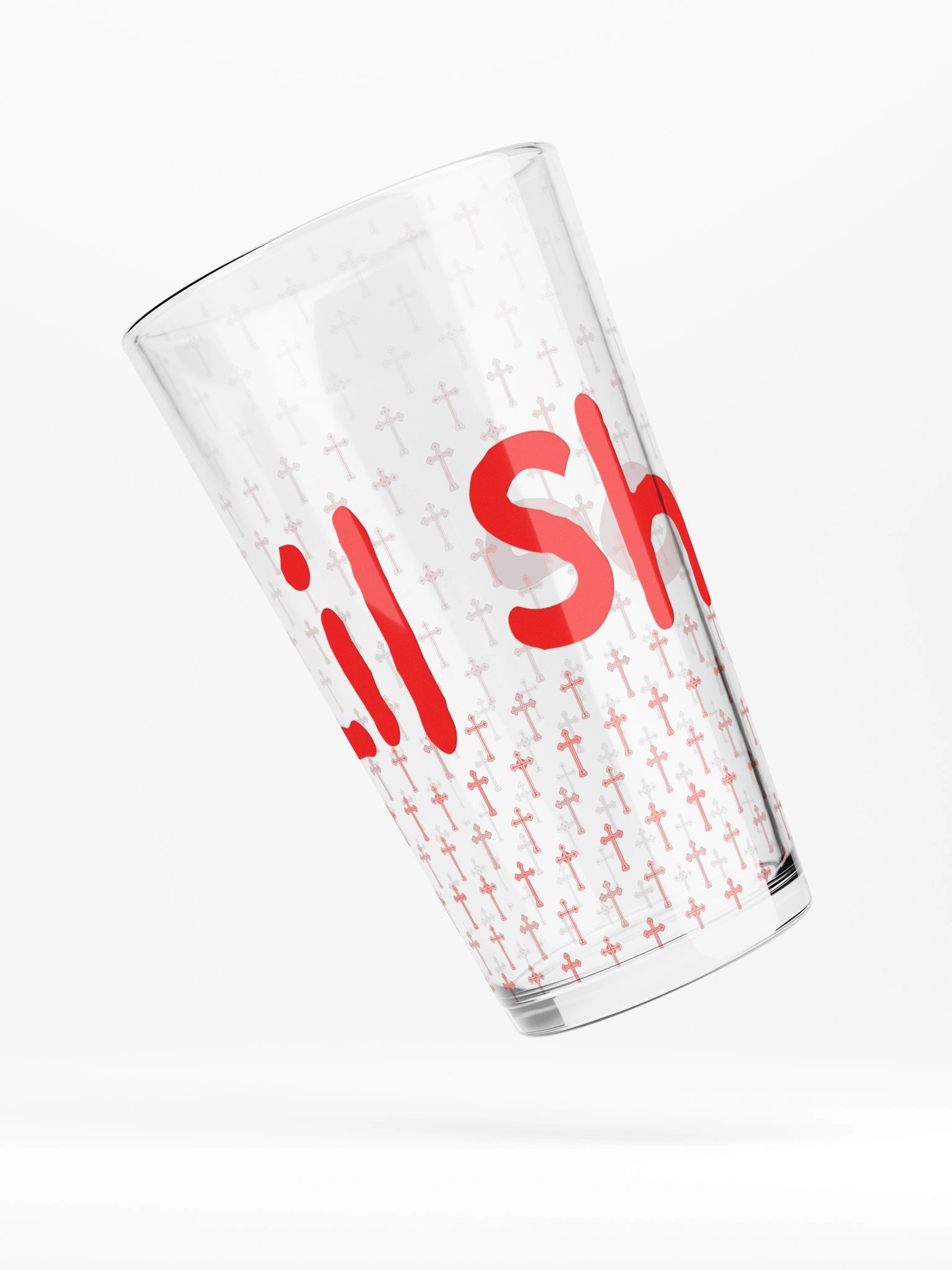 Lil Shooe Red Cross Pattern Glass product image (4)