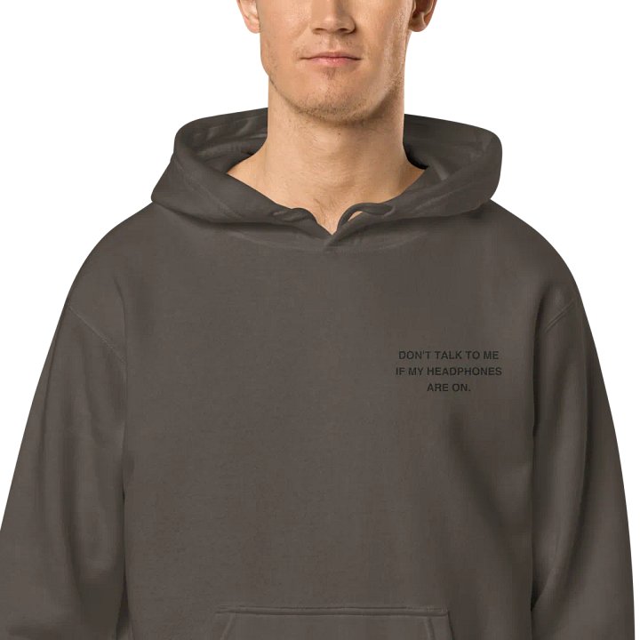 L.C. HEADPHONES ON (black) embroidered pigment hoodie product image (2)