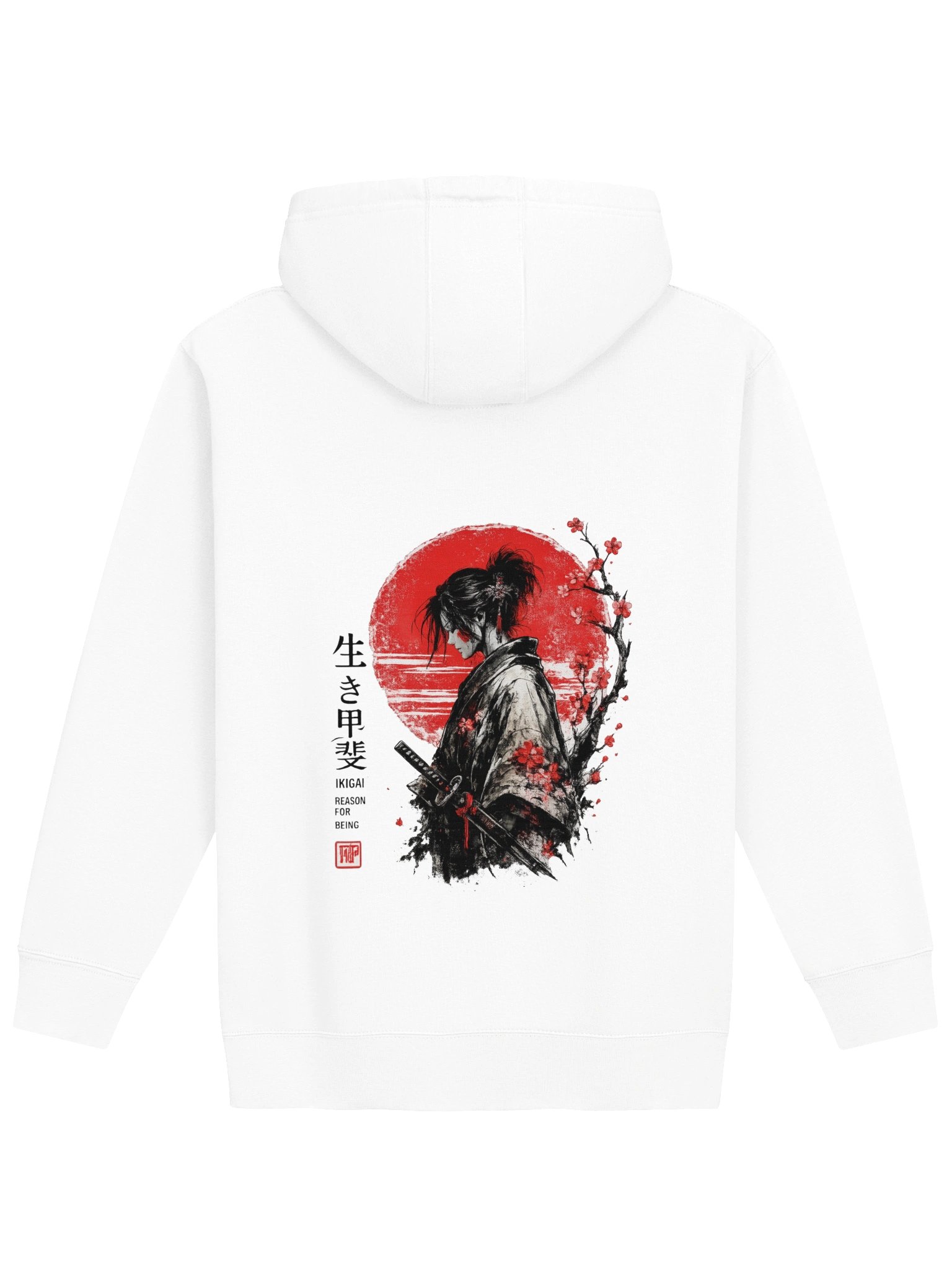 Samurai Sunset Hoodie — Japanese Kanji Warrior Graphic Sweatshirt product image (1)