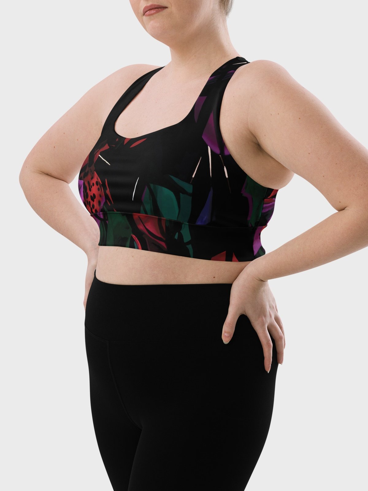 Hight Impact Sport Bra "Blosoom At Midnight" product image (9)